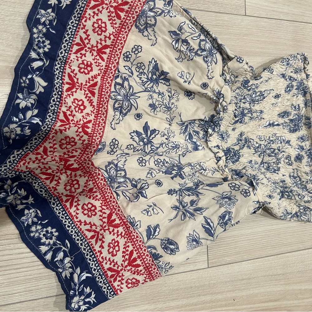 Floral Print Strapless Dress